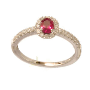 Ruby and Diamond Cluster Ring