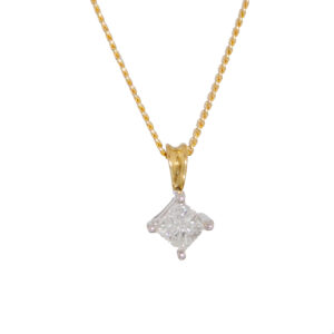 Princess Cut Diamond Pendant With Chain