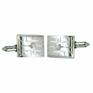 18ct White Gold Diamond Cufflinks