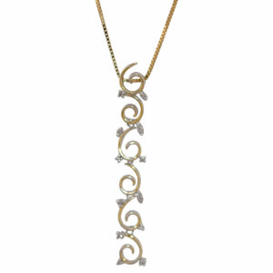 18ct Gold Diamond Fancy Pendant Chain