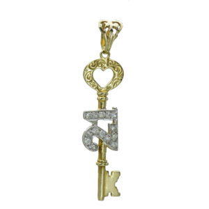 Gold 21st Birthday key Pendant