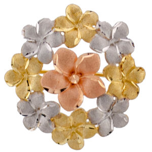 Multi Gold Floral Brooch Pin