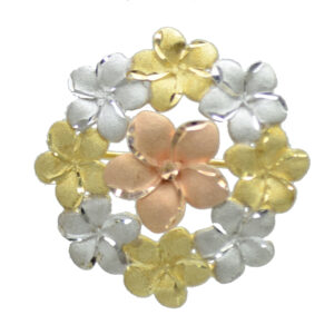 Multi Gold Floral Brooch Pin