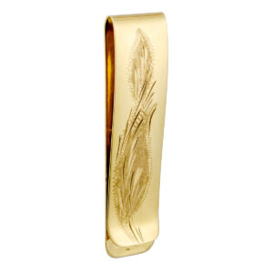 Gold Hand Engraved Money Clip