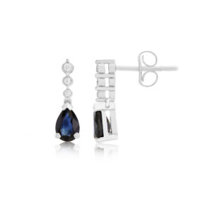 Diamond and Sapphire Drop Earrings