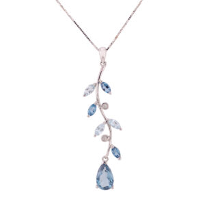 Diamond and Topaz Fancy Pendant Chain