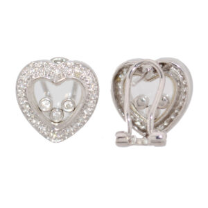 18ct Gold Heart Shape Floating Diamond Earrings