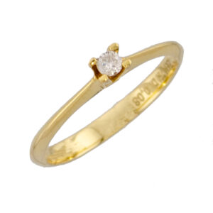 18ct Yellow Gold Solitaire Diamond Ring