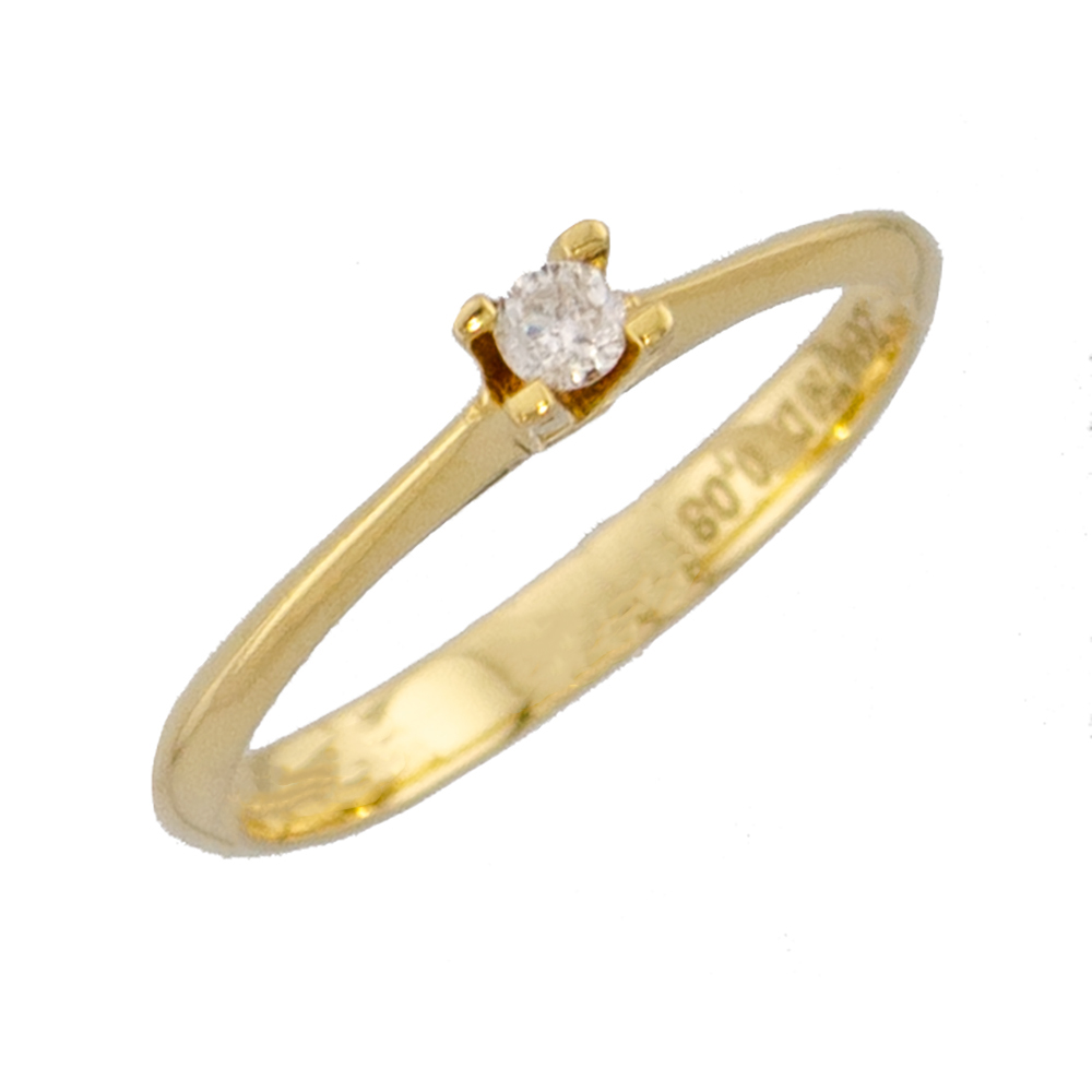 18ct Yellow Gold Solitaire Diamond Ring ABC722-30