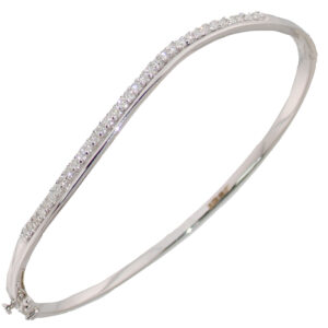 18ct White Gold Diamond Bangle