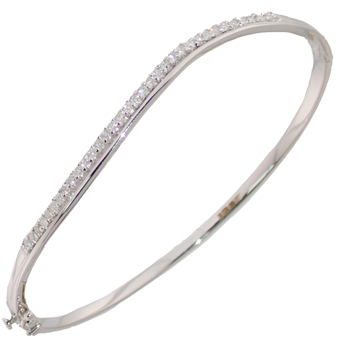 18ct White Gold Diamond Bangle BNV001