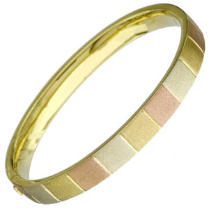 9ct Gold Tri Colour Bangle