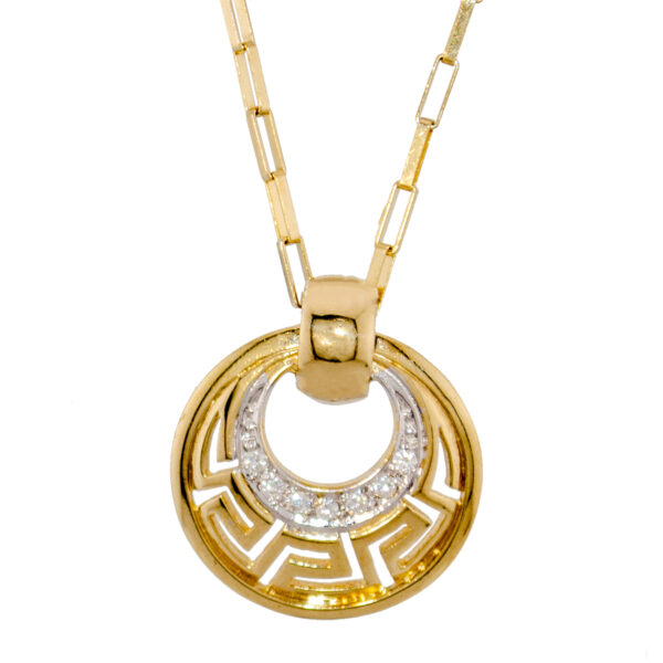 Gold Greek Design Pendant Chain CHP070PD