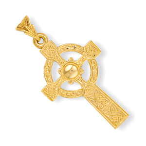 9ct Gold Engraved Celtic Cross