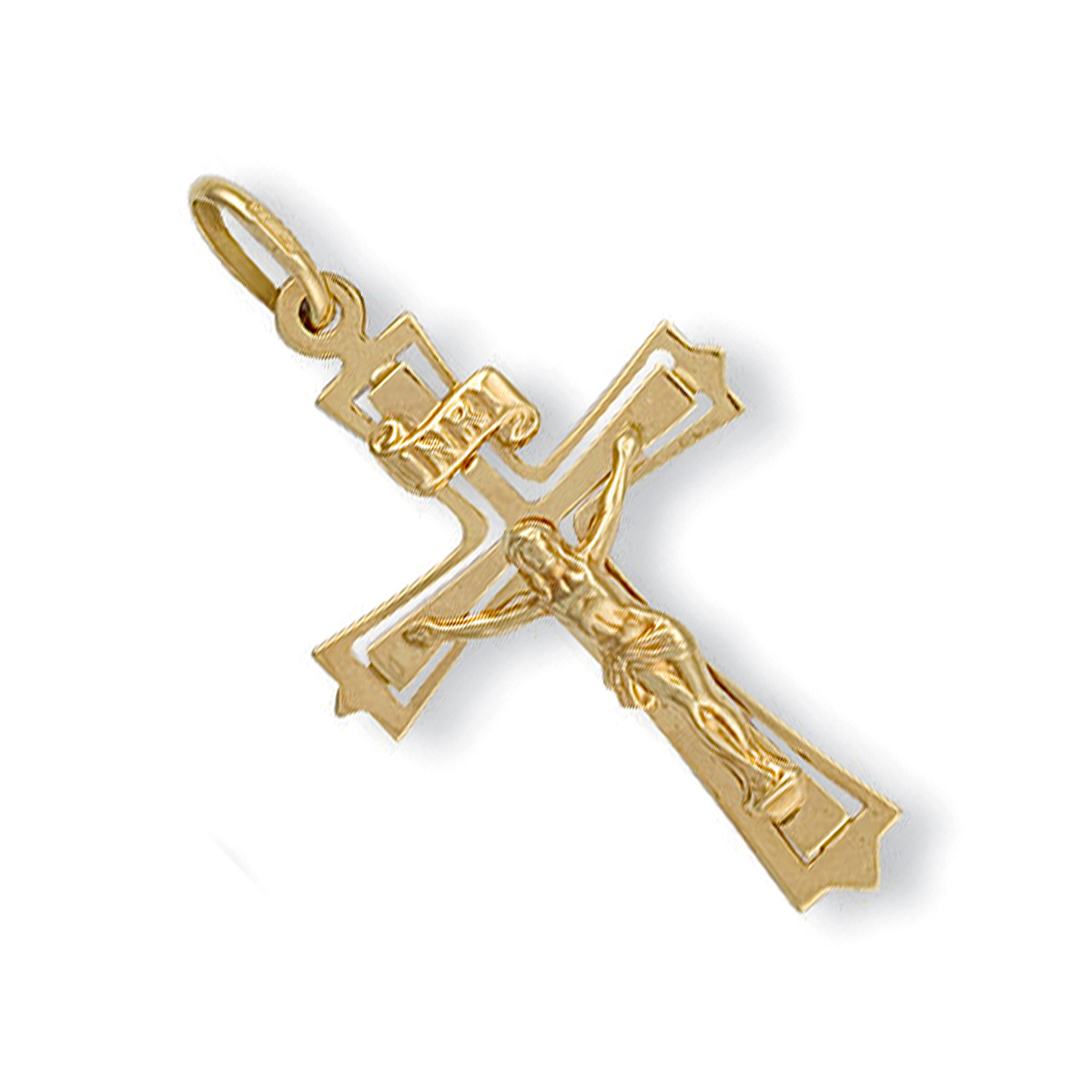 Scroll Cross 27x15mm with an image of Christ CX0037