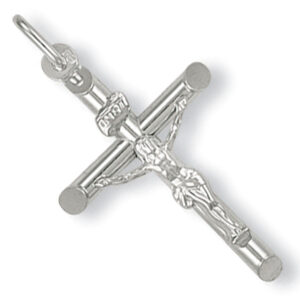 9ct White Gold Crucifix Cross Pendant