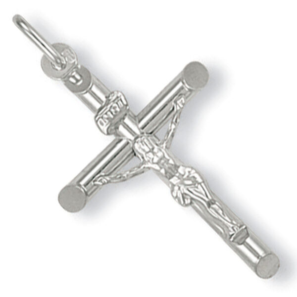 9ct White Gold Crucifix Cross Pendant CX0157