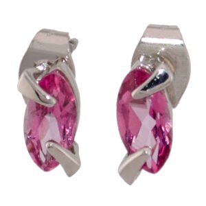 9ct White Gold Pink Topaz Studs