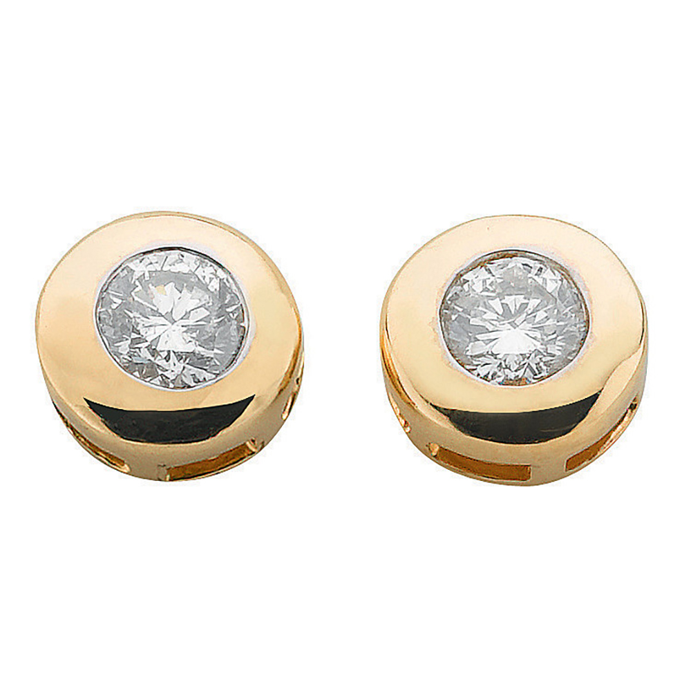 9ct Gold 0.30ct natural Diamond Button Studs DER0019