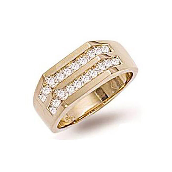 9ct Gold Diamond Gents Ring DR0105