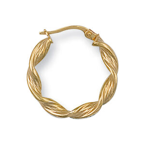 Gold Twisted 20mm Hoop Earrings