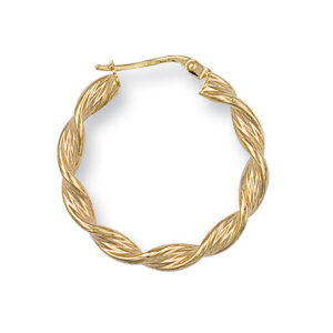 Gold Twisted 26mm Hoop Earrings