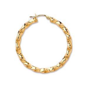 9ct Gold Twisted Hoop Earrings