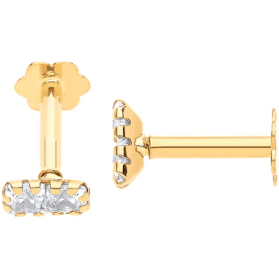 Gold Ear Cartilage Studs With CZ ER1681