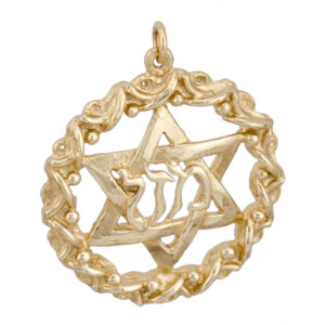 Gold Zion Star Of David Pendant