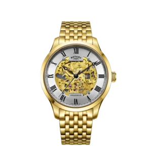 Rotary Gold PVD Skeleton Automatic Watch