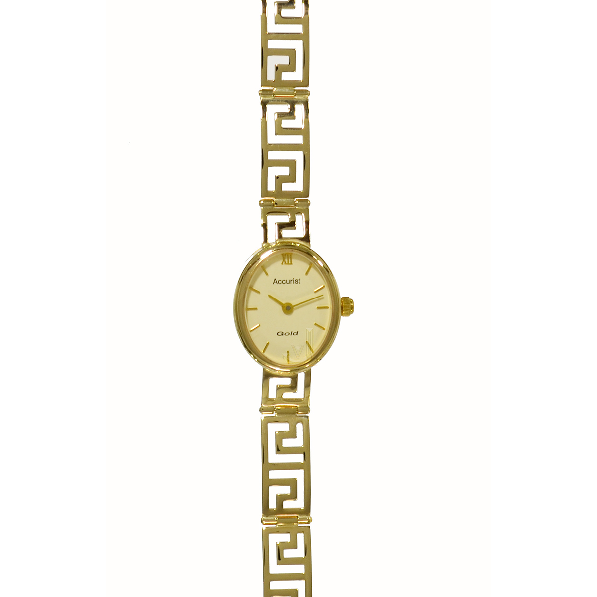 Accurist 9ct Gold Greek Design Bracelet Ladies Watch GD1500