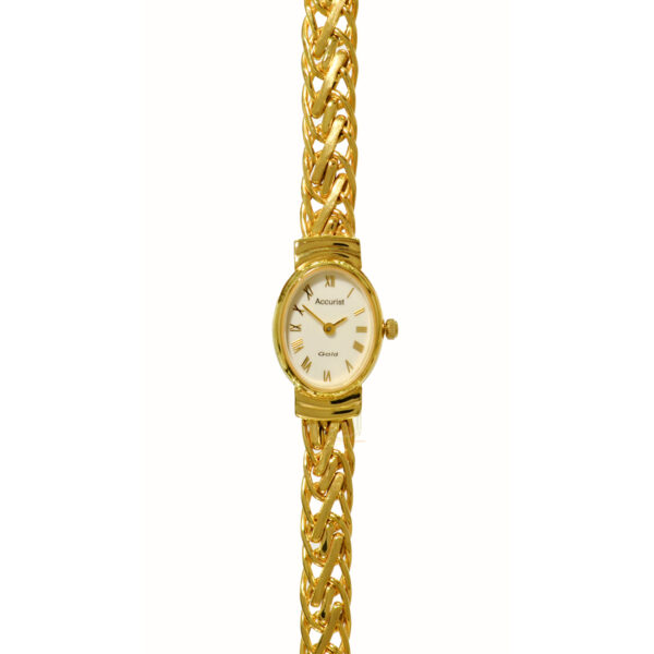 Accurist 9ct Gold Woven Bracelet Ladies Watch GD1620-M