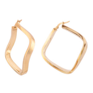 Gold twisted Square Hoop Earrings