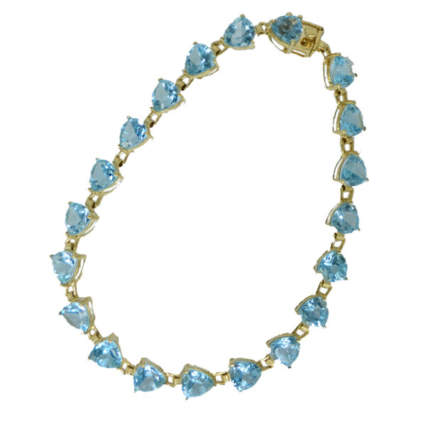 9ct-Gold Blue-Topaz Bracelet MM2602BT