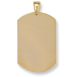 Yellow Gold Dog Tag Pendant