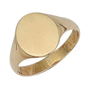 9ct Gold Plain Oval Signet Ring