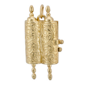 Gold Torah Scroll Pendant