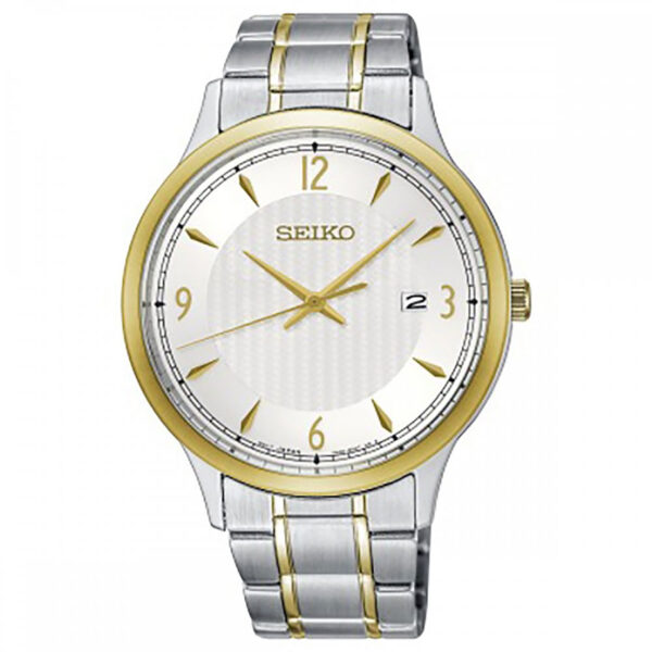 Seiko Textured Silver Dress Gents Watch SGEH82P1