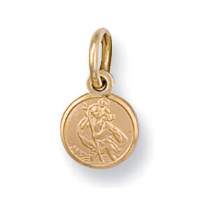 9ct Gold 8.3 mm Round St Christopher