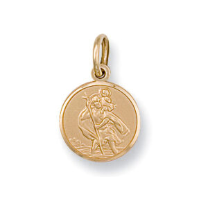 9ct Gold 11.9 mm Round St Christopher