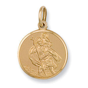 9ct Gold 22 mm Round St Christopher