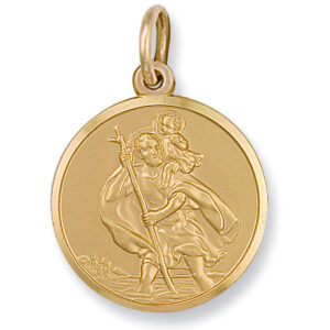 9ct Gold 27.6 mm Round St Christopher