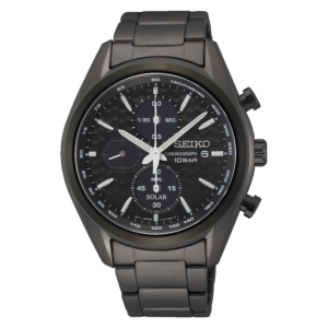 Seiko Solar Black Dial Chronograph Watch