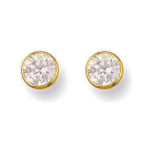 Gold 5mm Cz Rubover Studs