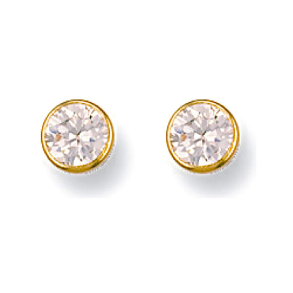 Gold 5mm Cz Rubover Studs ST0029