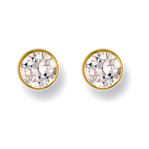 Gold 6mm Cz Rubover Studs