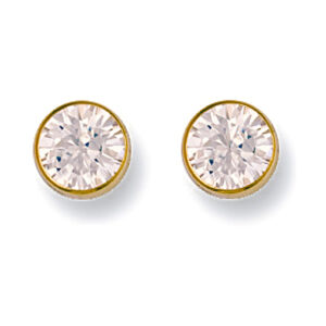 Gold 7mm Cz Rubover Studs