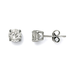 White Gold 6mm Cz Studs