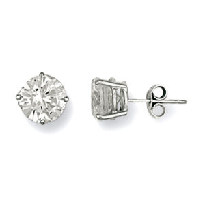 White Gold 8mm Cz Studs