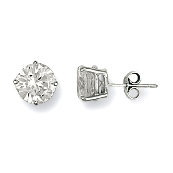 White Gold 8mm Cz Studs ST0176